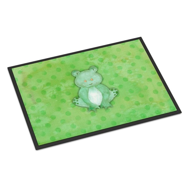 Carolines Treasures 24 x 36 in. Polkadot Frog Watercolor Indoor or Outdoor Mat BB7388JMAT - main